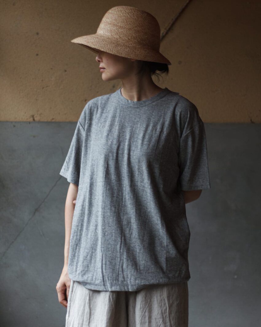 隠れ ラブTシャツ(グレー)/Lサイズ　白ステッチ